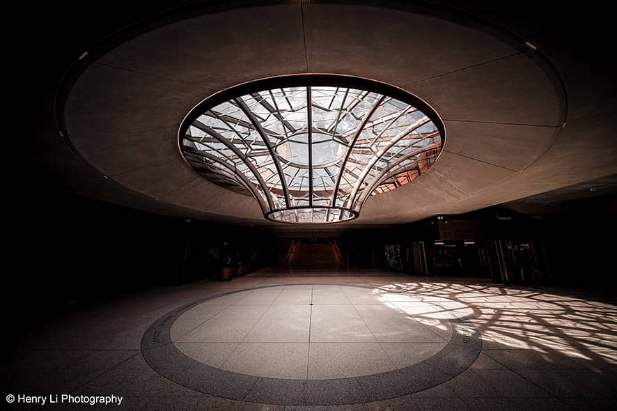 ‘The Oculus’ skylight from the inside of the Australian War Memorial